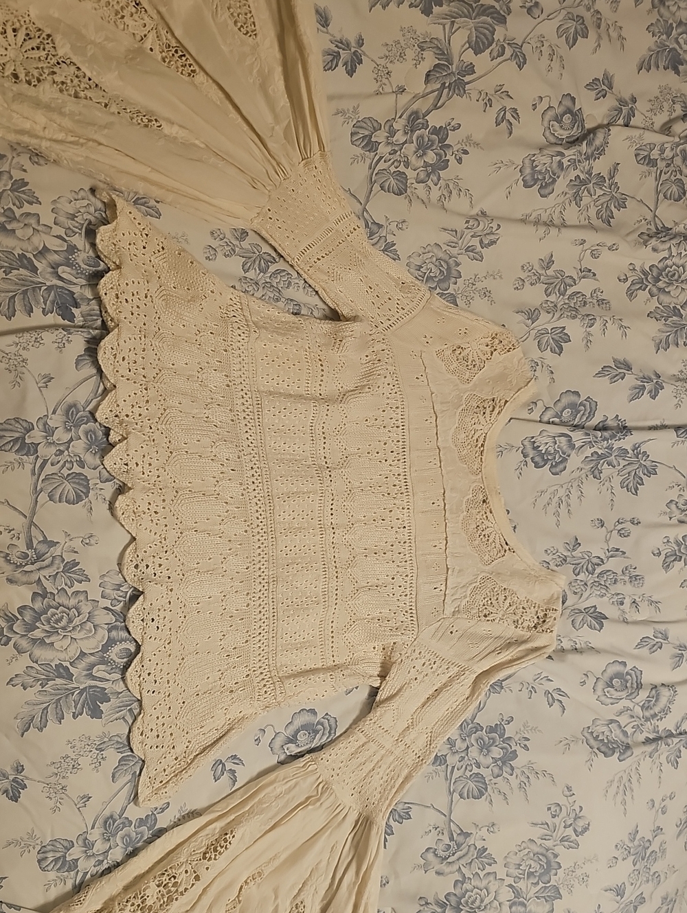Free People Cream Crochet Lace Tunic Top